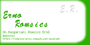 erno romsics business card