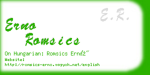 erno romsics business card